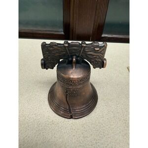 Liberty Bell Replica Bronze Tone Metal Decorative Display Patriotic USA